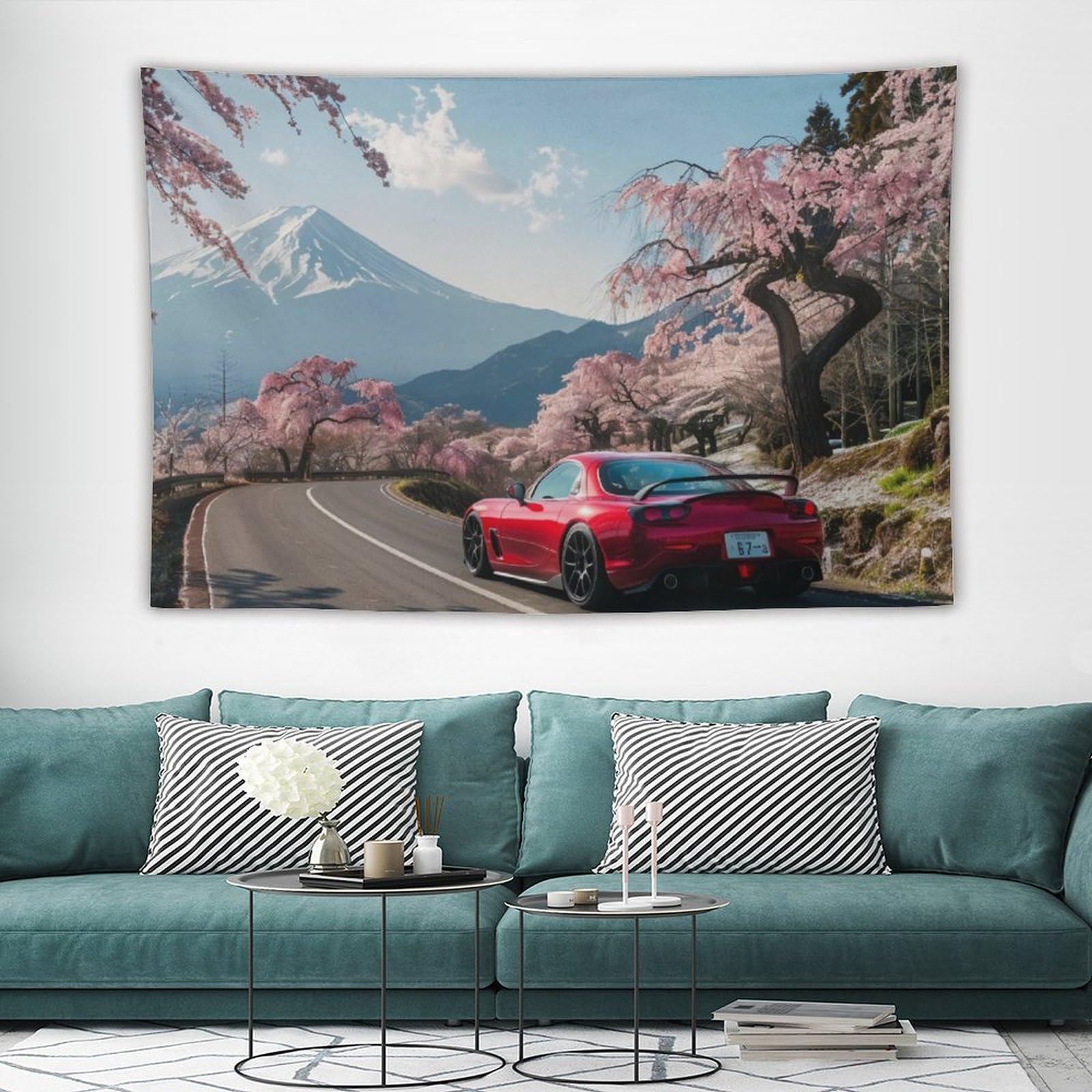 Amazon.com: FoRes Car Tapestry Mount Fuji Cherry Blossoms Jdm Car